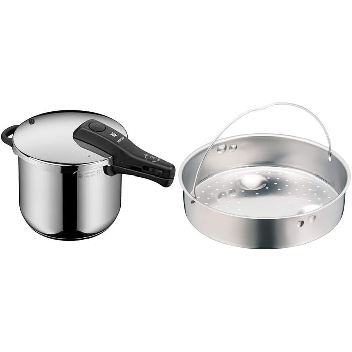 Л, скороварка, великий сигнал приготування, 2 рівні приготування, знімна ручка кришки, нержавіюча сталь Cromargan (скороварка аксесуар для скороварки), 6.5