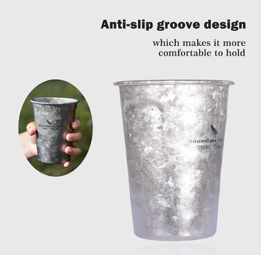 Титанова пивна чашка для кемпінгу 350 мл iBasingo