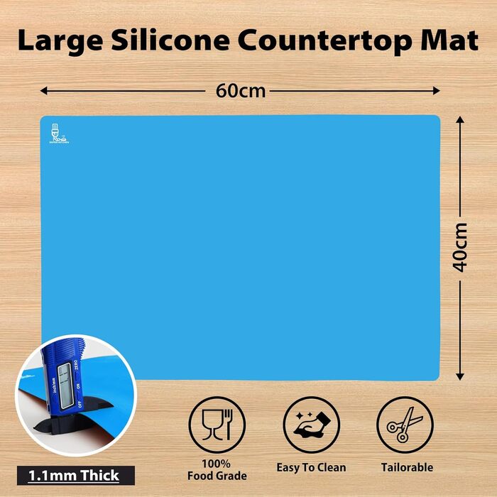 Антипригарний килимок для випічки 60 x 40 см синій SUPER KITCHEN