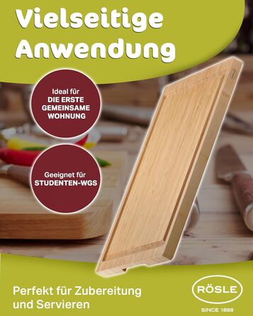 Обробна дошка 39 x 26 см, бамбук Basic Line Rosle