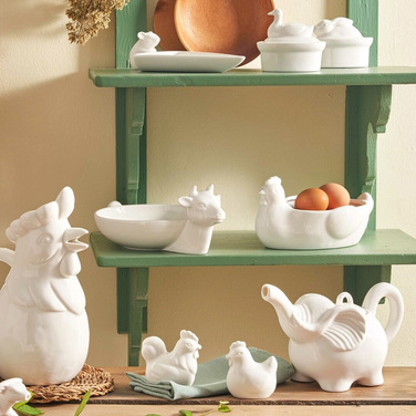 Тарілка для моцарелли La Porcellana Bianca FATTORIA, 'корова' порцеляна, 27 х 18 х 11 см