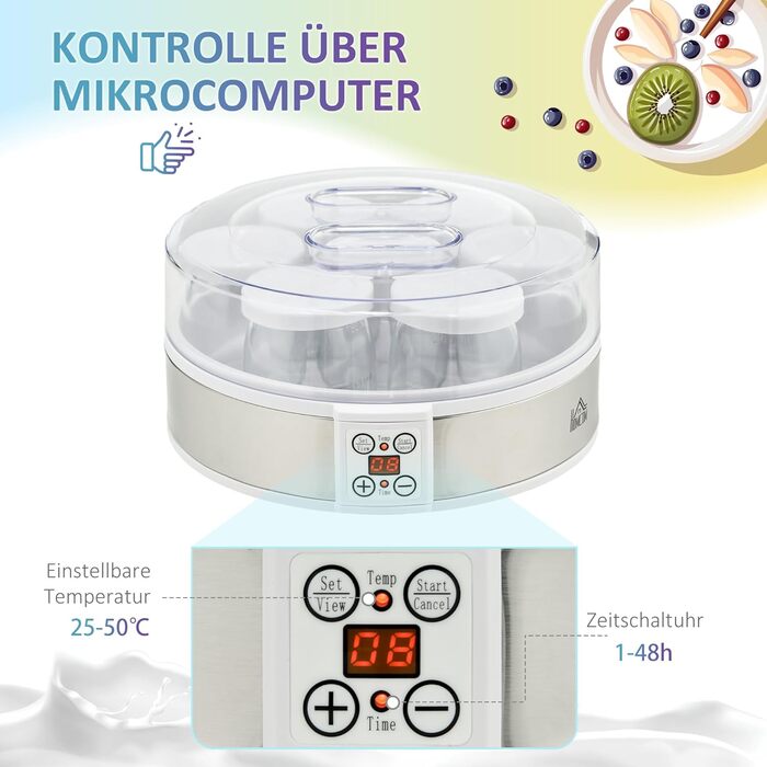 Йогуртниця на 7 порційних баночок по 180 мл HOMCOM