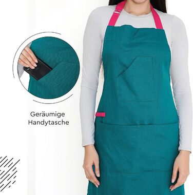 Регулируемый кухонный фартук с карманами 68 x 85 см голубой Encasa XO