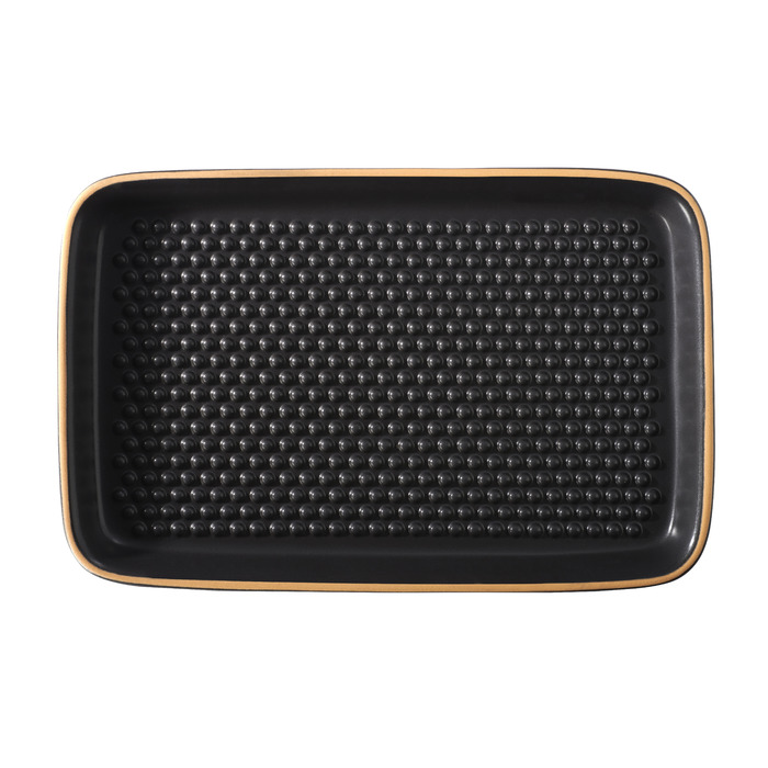 Блюдо для гриля з круглої гратами прямокутне, 34 x 23 x 3,5 см, чорне, Römertopf BBQ Römertopf