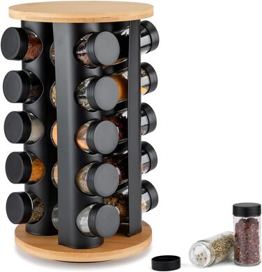 Обертова карусель на 20 баночок для спецій чорна EliteHoff