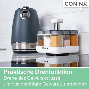 Стійка для спецій із 8 баночками для спецій Coninx