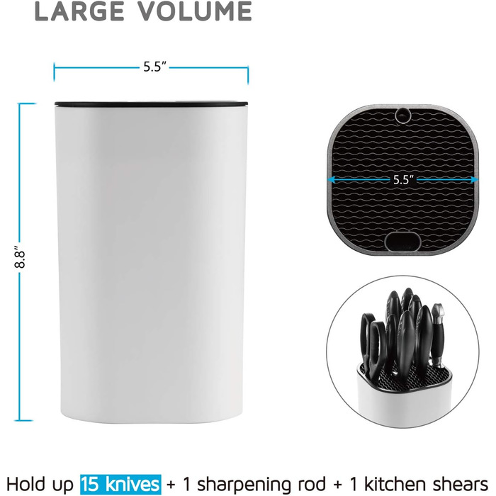 Ножовий блок на 16-18 ножів, білий WELLSTAR