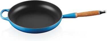 Сковорода чавунна 28 см з дерев'яною ручкою, синій Signature Le Creuset
