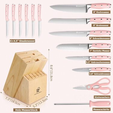 Набір ножів 15 предметів з нержавіючої сталі Justup