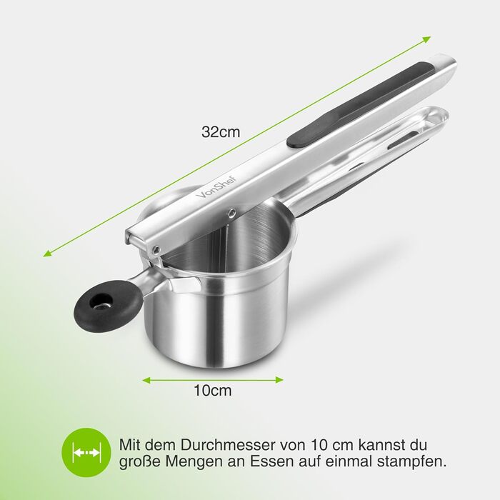 Пресс для картофеля, нержавеющая сталь 32 х 10 см VonShef