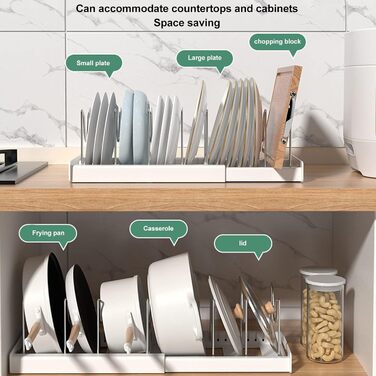 Підставка для посуду розсувна, 6 відділень, білий ZLXHDL