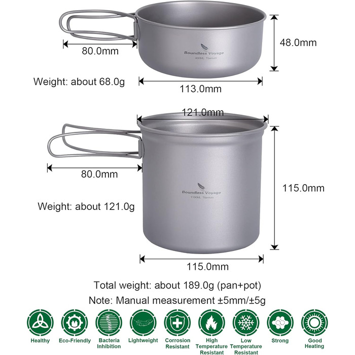 Набір для приготування їжі зі складною ручкою Boundless Voyage