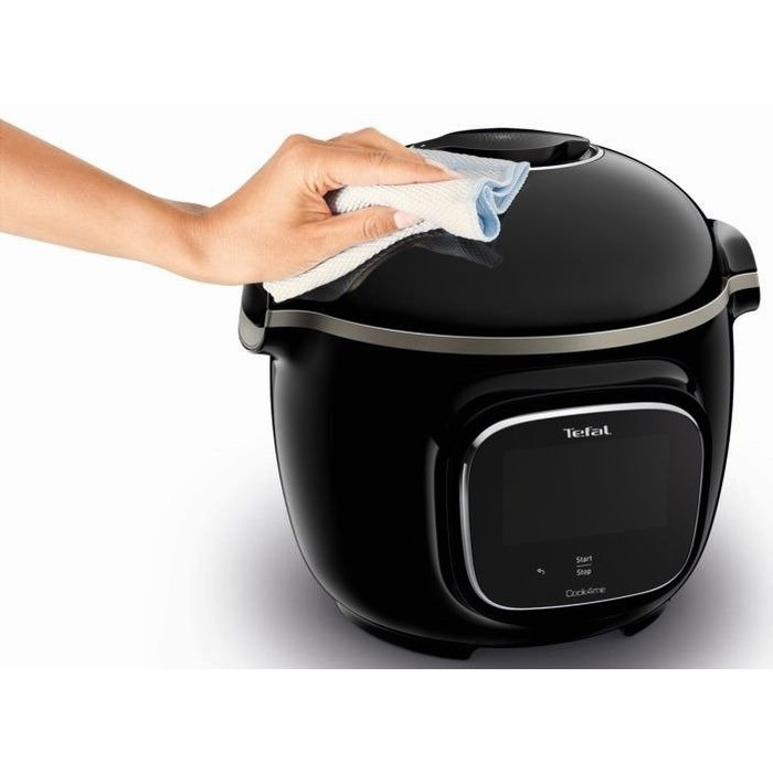 Tefal Мультиварка скороварка Cook4me Touch, 1600Вт, чаша-6л, сенсорне керування, 13 програм, управл. смартф., метал, пластик, чорний