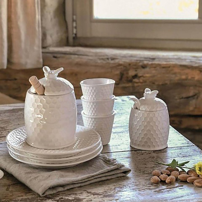 Цукорниця з ложкою La Porcellana Bianca APEREGINA, порцеляна, 10 х 6,5 см