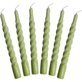 Набір з 6 декоративних свічок 2,2 x 21 см, лісовий зелений Candles with a Twist Kunstindustrien