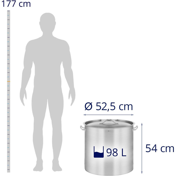 Індукційна каструля Royal Catering Ø 32 см з кришкою Каструля з нержавіючої сталі Індукційна каструля Індукційна каструля Каструля з нержавіючої сталі (98 л)