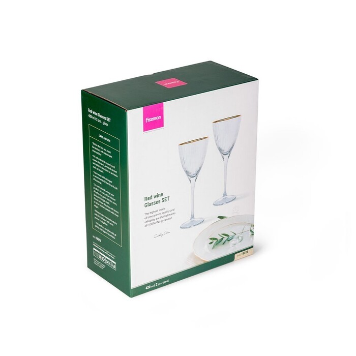 Набір з 2-х бокалів для червоного вина 420 мл скло Fissman