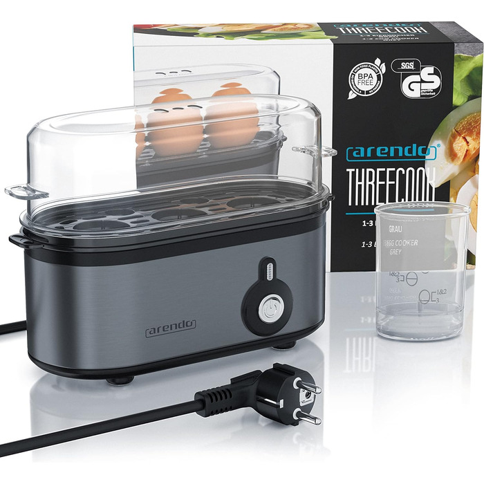 Яйцеварка - 1-3 яйця, 210 Вт, Arendo