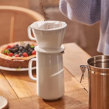 Кавник 700 мл, з фільтром для ручного заварювання, керамічний, білий Tchibo