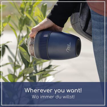 Стаканчик для пластівців Milu 400 мл з назвою MsliMax для йогурту герметичний стаканчик з ложкою (темно-синій, нержавіюча сталь)