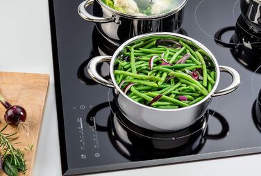 Набір з 4 каструль з нержавіючої сталі зі скляними кришками Linnuo