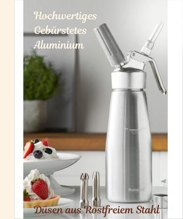 Диспенсер для вершків з 3 декоративними насадками 500 мл Runesol