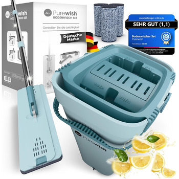 Набір швабри з відром 150 см зелена м'ята Purewish