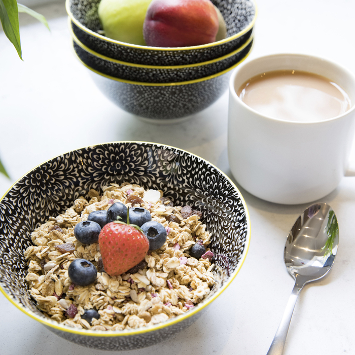 Миска Kitchen Craft BLACK FLORAL, кераміка, діам. 16 см, 500 мл