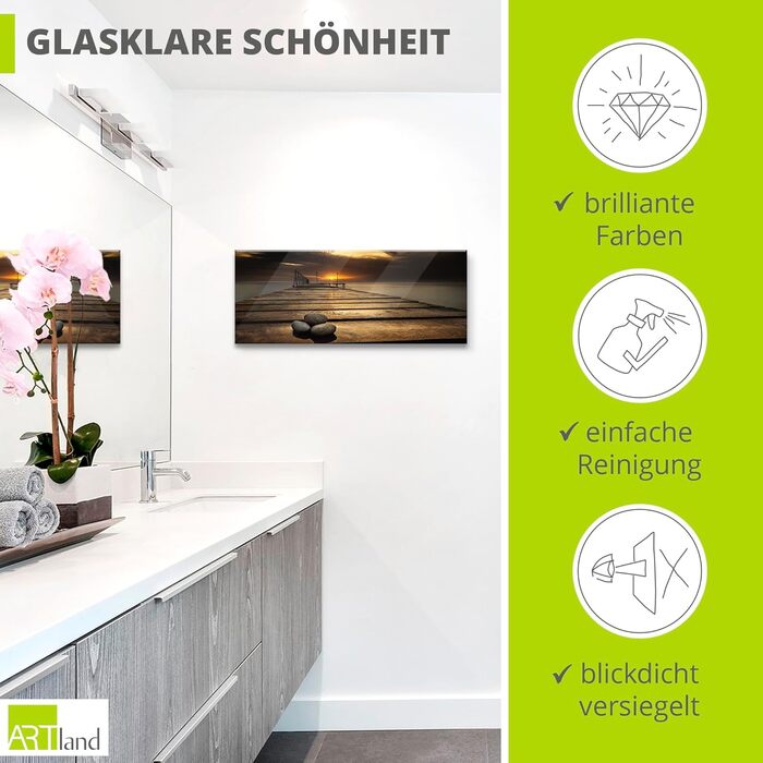 Настінний декор скляні картини настінна картина скляна картина цільна 40x40 см квадрат пляж море сонце карибський басейн природа пейзаж узбережжя схід сонця морський S7LE (Чорне море, 125Д x 50Ш см)