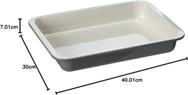 Форма для запікання емальована прямокутна 40x5,5x29 см кремова/сіра Zenker