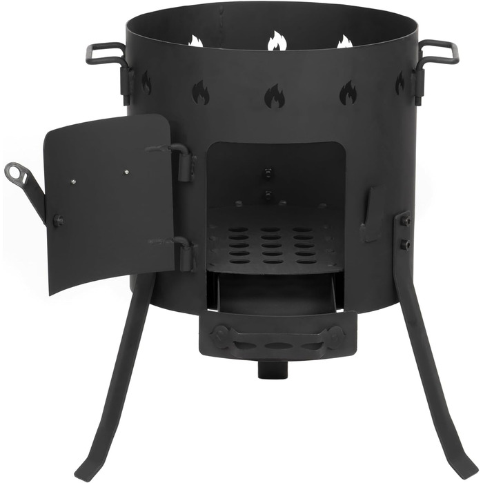 Барбекю-Торо Чавунний казанський з кришкою I Традиційний чавунний горщик I Казанський з приплюснутим дном I Гриль Wok Black (12,1 літра з Utschak)