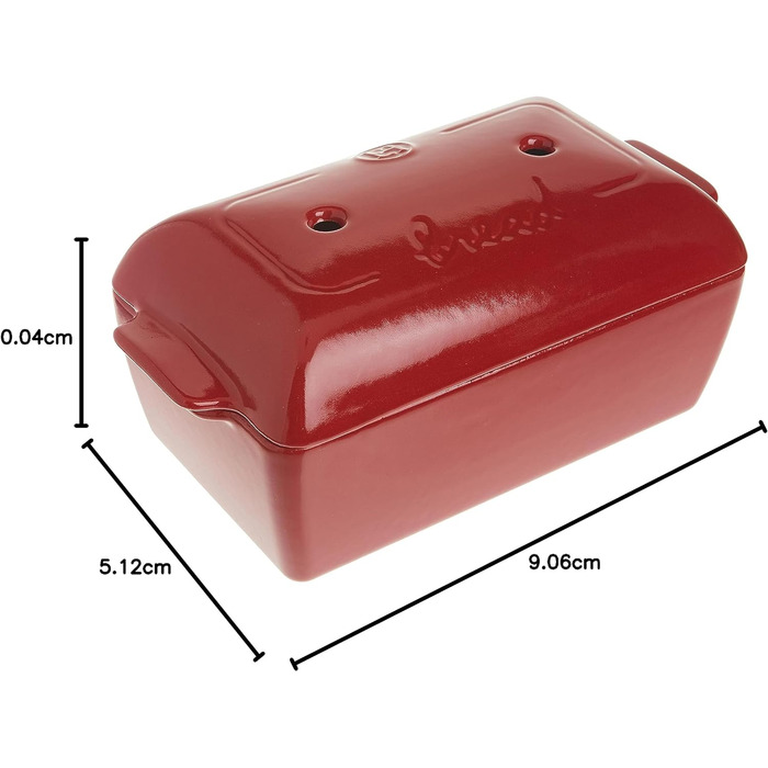 Хліб Emile Henry Bread Bakker, кераміка, вугілля, 25x15x12,5 см (червоний, 240x150 мм)