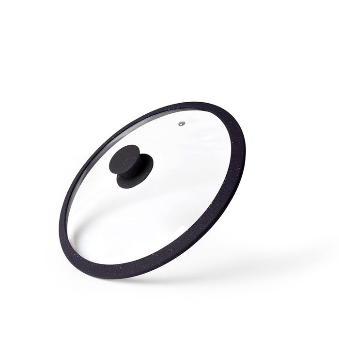 Кришка Fissman ARCADES 20 см з силіконовим ободом чорний (9917)