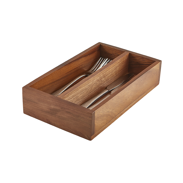 Лоток для столових приладів, 2 відділення, дерево, акація, GenWare