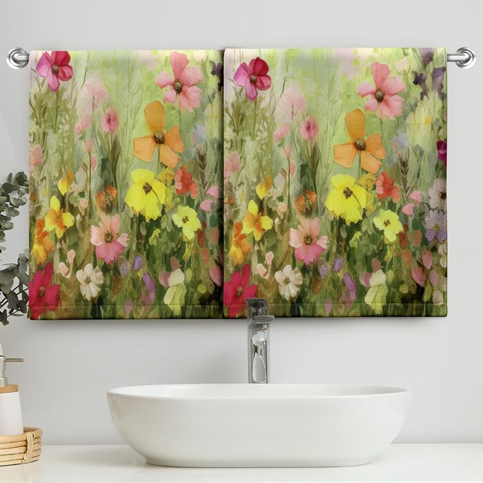 Різдвяні кухонні рушники Kwlegh, рушник для рук, різдвяна ялинка, цукерка-тростина, сніжинка, рушник для пальців, набір з 2 шт. , милий чоловічий банний рушник, високопоглинаючі рушники, 36 x (картина олією з квітами)