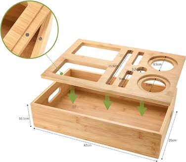 Бамбуковий органайзер для снеків 42 х 26 х 10,1 см DE-COmmerce