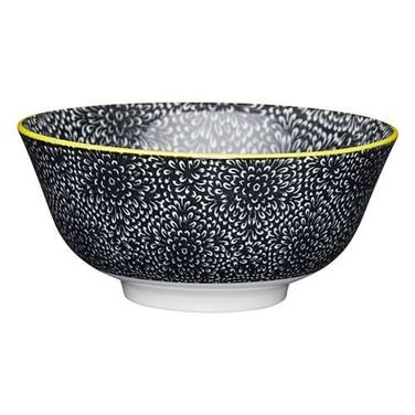 Миска Kitchen Craft BLACK FLORAL, кераміка, діам. 16 см, 500 мл