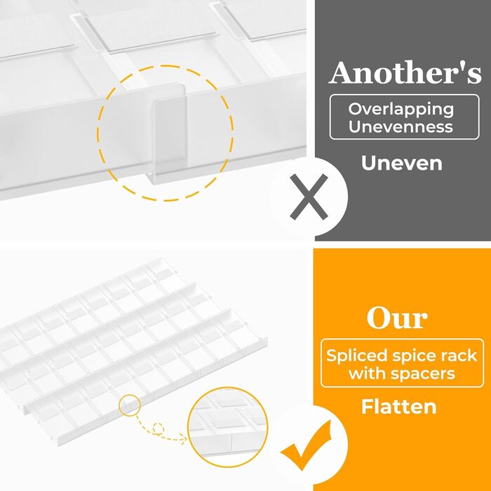 Органайзер для спецій пластиковий розсувний, 24 комірки, прозорий Famhap