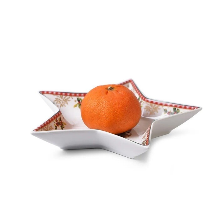 Блюдо Fissman CHRISTMAS 19 см в форме звезды фарфор (13789)