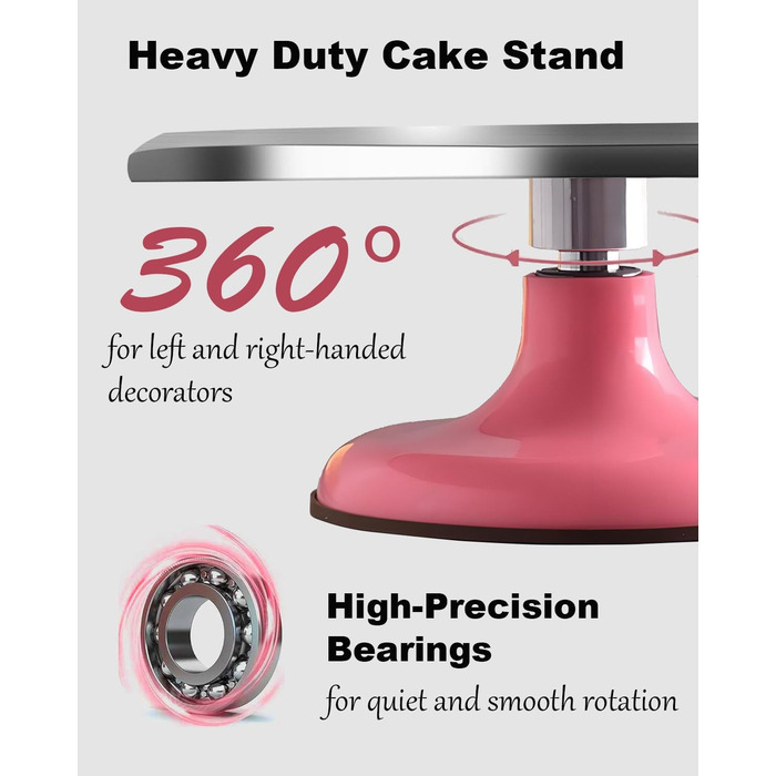 Вращающаяся подставка для торта 30,5 см розовый Yizish