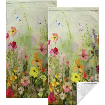 Різдвяні кухонні рушники Kwlegh, рушник для рук, різдвяна ялинка, цукерка-тростина, сніжинка, рушник для пальців, набір з 2 шт. , милий чоловічий банний рушник, високопоглинаючі рушники, 36 x (картина олією з квітами)