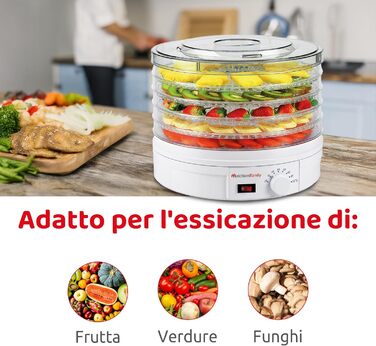 Дегідратор на 5 полиць 250 Вт, білий Melchioni