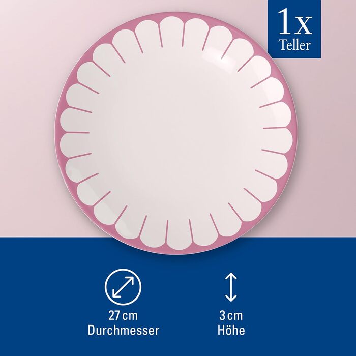 Обідня тарілка 26,6 см, рожевий Fleur Villeroy & Boch