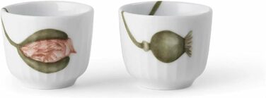 Підставки для яєць 5 см, набір 2 предмети, білі з акварельним візерунком Poppy Hammershøi Kähler