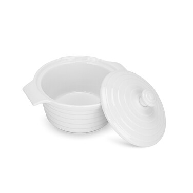 Каструля з кришкою Fissman 13х6 см / 340 мл порцеляна (14163)