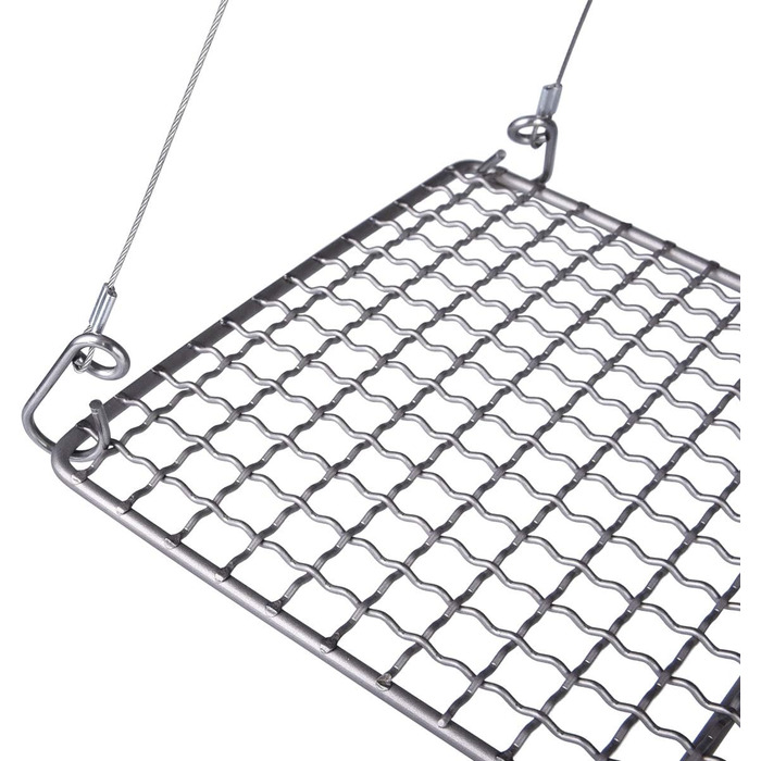 Титановая решетка для приготовления пищи Решетка для гриля на открытом воздухе Древесный уголь Барбекю Сетка Гриль Пластина Сверхлегкая Выпечка Охлаждающая Стойка Тяжелая Еда Приготовление Жарка Кухонная Утварь и Подвесная Цепь Для Открытого Кемпинга Пеши