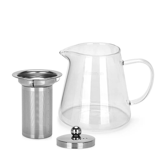 Заварочный чайник Fissman 950 мл со стальным фильтром стекло (6479)