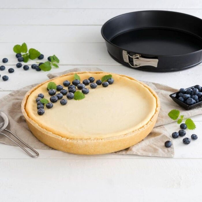 Конічна пружинна форма 32 см ЧОРНИЙ МЕТАЛІК, форма для випічки з плоским дном, форма для торта з високоякісним антипригарним покриттям, (колір чорний), кількість (пучок з пружинною формою Ø 30 см), 6530