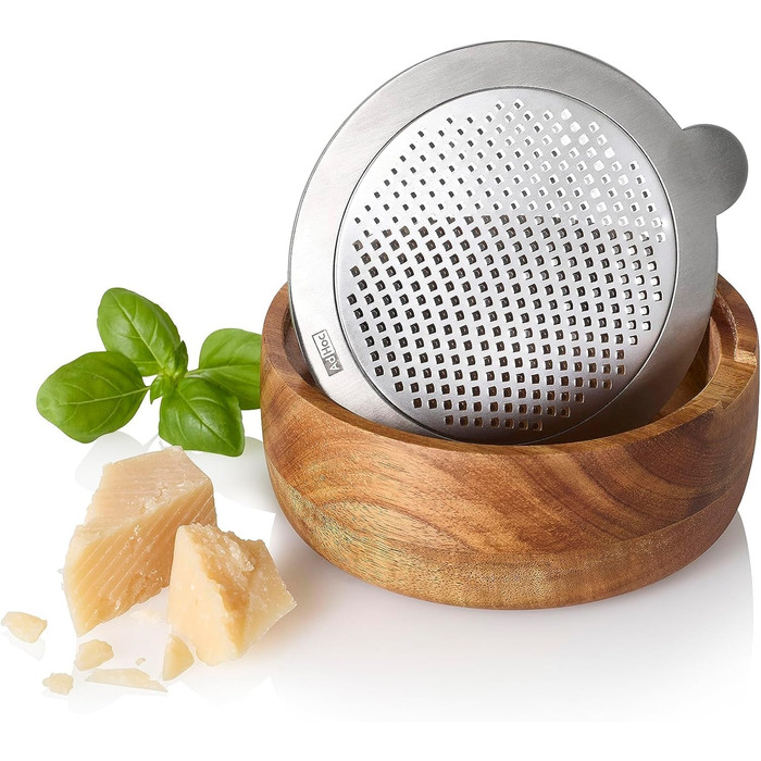 Терка дрібна з дерев'яним контейнером для збору, кругла AdHoc