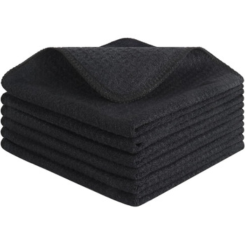 Кухонні рушники VIVOTE, рушники для гостей, подарункові, 40x60 см, 2 шт., м&39які кухонні рушники, абсорбуючі рушники (чорні, 30 x 30 см, 6 шт.)